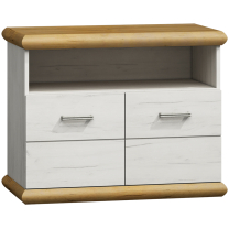 KARA | TV stolek K12 | 97 cm | kraft bílý/zlatý