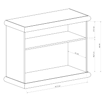 KARA | TV stolek K12 | 97 cm | kraft bílý/zlatý