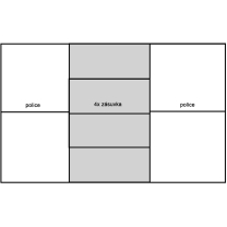 Obývací pokoj KARA | sestava C | 6 dílů | kraft bílý/zlatý