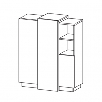 Obývací pokoj 3D | sestava B  | bílá/dub kraft zlatý | 7 dílů