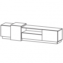 Obývací pokoj 3D | sestava C | bílá/dub kraft zlatý | 5 dílů