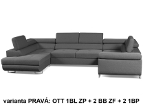 Sedací souprava Cosmo U - PRAVÁ - AKCE - tatum 283 - SKLADEM poslední 1 ks
