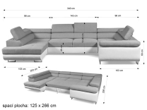 Sedací souprava Cosmo U - LEVÁ - AKCE - tatum 283