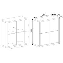 Obývací pokoj Paris JARSR - komoda P10 - san remo/bílá lesk