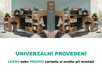 Patrová postel SMART 1 | dub artisan/černá | UNIVERZÁLNÍ