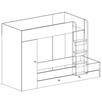 Dvoupatrová postel SMART 2 + přistýlka | 90x200 + 2x 85x200 | UNI provedení | artisan/černá