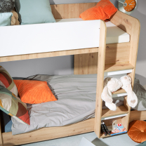 Dvoupatrová postel SMART 2 + přistýlka | 90x200 + 2x 85x200 | UNI provedení | artisan/bílá