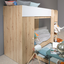 Dvoupatrová postel SMART 2 + přistýlka | 90x200 + 2x 85x200 | UNI provedení | artisan/bílá