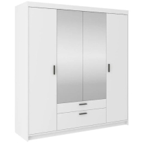 Šatní skříň ELENA 4D + zrcadlo | 176,3 cm | bílá