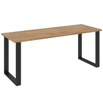 Jídelní stůl IMPERIAL | 185x67 cm | lancelot + černé kovové nohy