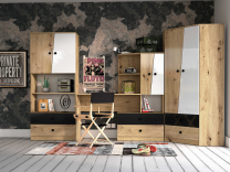 Nero | TV stolek 08 | lesk | artisan/bílá/černé úchyty