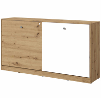 Nero | sklápěcí postel 16 | mat | artisan/bílá/šedé úchyty