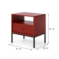 Mono | noční stolek MS54 | bordo | CENA ZA 2 ks | POSLEDNÍ KUSY