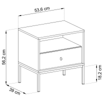 Mono - noční stolek MS54 - granat