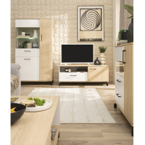 Madison - TV stolek MD8 - bílá lux/dub