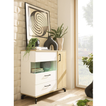 Madison - TV stolek MD8 - bílá lux/dub