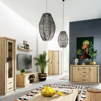 Obývací stěna se skříní DALLAS s | sestava F | 5 dílů | sonoma