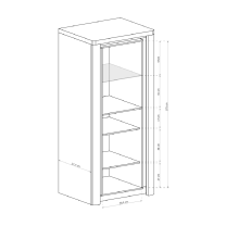 LIVINIO | vitrína L-4 | 70,5 cm | V CENĚ LED LIŠTA | UNI provedení | ribbeck/bílá lesk