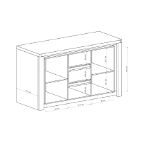 LIVINIO | komoda L-7 | 144 cm | V CENĚ LED LIŠTA | ribbeck/bílá lesk