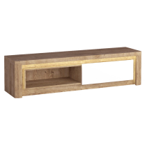 LIVINIO | TV stolek L-9 | 162 cm | V CENĚ LED LIŠTA | ribbeck/bílá lesk