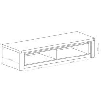 LIVINIO | TV stolek L-9 | 162 cm | V CENĚ LED LIŠTA | ribbeck/bílá lesk
