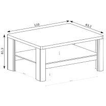 Livinio - konferenční stolek L13 - ribbeck/bílá lesk