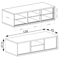 Mediolan - TV stolek M12 - natural hikora + dekorační deska