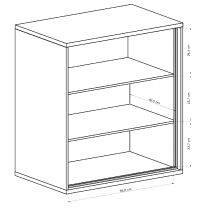 Mediolan - komoda M6 + KOVOVÉ NOŽIČKY - natural hikora + dekorační deska