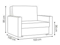 Pohovka Viva I bis | 103 cm | rozkládací | hnědá