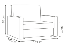 Pohovka Viva II bis | 133 cm | rozkládací | hnědá