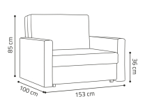 Pohovka Viva III bis | 153 cm | rozkládací | hnědá