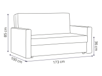 Pohovka VIVA IV BIS | 173 cm | rozkládací | hnědá