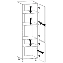PROVENCE k | vysoká skříňka D60R-P potravinová | PRAVÁ | 60 cm | SOKL v CENĚ | bílá/andersen