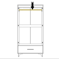 Frida S | šatní skříň S2D1S | 91 cm | shirin walnut