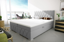 Dvoulůžko boxspring ROYAL + rošt + matrace | 180 cm | šedá