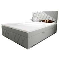 Dvoulůžko boxspring ROYAL + rošt + matrace | 180 cm | šedá