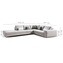 Sedací souprava Chrome L | LEVÁ | rozkládací | VÝBĚR TKANIN