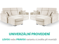 Sedací souprava rozkládací Rosario | AKCE | EXKLUZIVNÍ látka 451 krémová | SKLADEM 1 ks