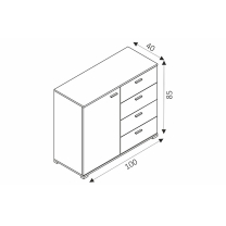 Komoda 100 P - bílá