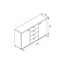 Komoda 150 P - dub sonoma