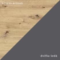 LANGEN su | dolní skříňka D40S3 | s úchyty | šedá