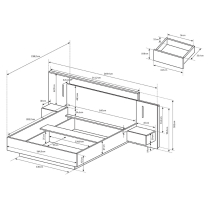 Ložnice 3D | bílá/dub kraft zlatý