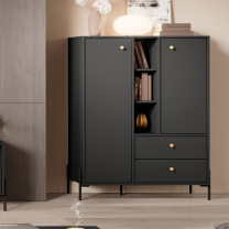 NOTTE | komoda 2D2S | 100,7 cm | antracit + zlaté úchyty | GLAMOUR STYL