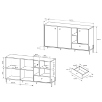 NOTTE | komoda 3DS | 156,5 cm | antracit + zlaté úchyty | GLAMOUR STYL