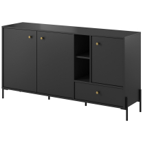 NOTTE | komoda 3DS | 156,5 cm | antracit + zlaté úchyty | GLAMOUR STYL