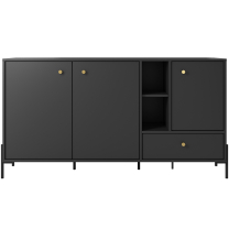 NOTTE | komoda 3DS | 156,5 cm | antracit + zlaté úchyty | GLAMOUR STYL