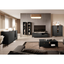 NOTTE | konferenční stolek | 96,9x60 cm | antracit + zlaté úchyty | GLAMOUR STYL