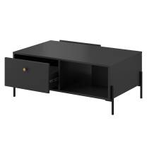 NOTTE | konferenční stolek | 96,9x60 cm | antracit + zlaté úchyty | GLAMOUR STYL