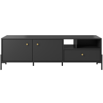 NOTTE | TV stolek | 156,5 cm | antracit + zlaté úchyty | GLAMOUR STYL