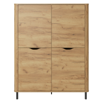 SANTI | komoda 4D | 113 cm | dub kraft zlatý | OBLÉ HRANY | BEZÚCHYTOVÝ SYSTÉM